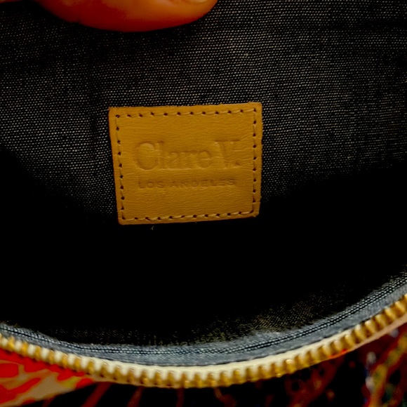 NEW Clare V. Suede Foldover Clutch Neon Cat with tabs. - Picture 4 of 5